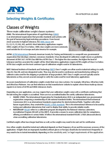 Selecting Weights and Certificates .